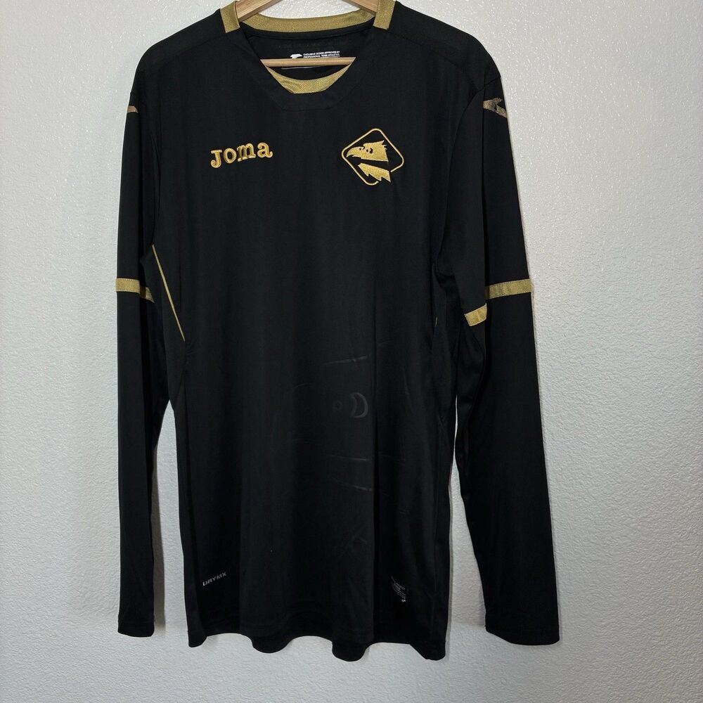 Eagle Logo Jersey Mens 2XL Black Gold Soccer Football Joma DRY MX Long Sleeve - Picture 2 of 15